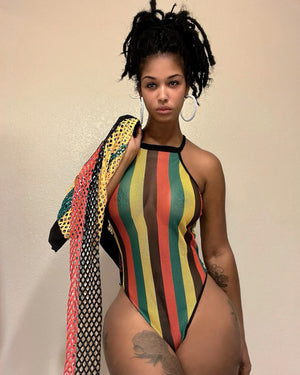 Caribbean girl mesh swimsuit